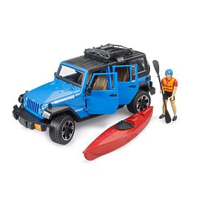 Bruder Jeep Wrangler Rubicon z kajakiem i figurką 1:16