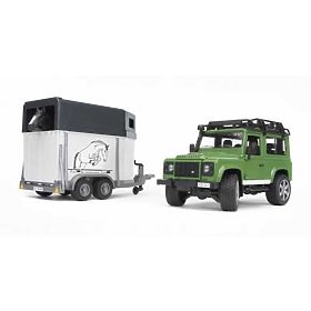 Bruder LAND ROVER z przyczepą na konie, Bruder