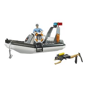 Bruder Policyjna łódź z policjantem i nurkiem - uszkodzone opakowanie