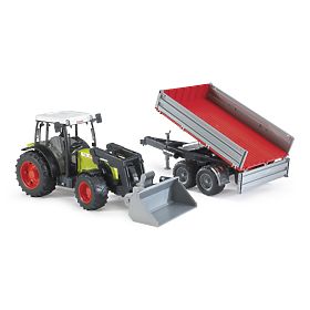 Bruder Traktor CLAAS Nectis 267F z ładowaczem i przyczepą, Bruder