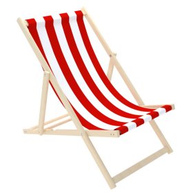 Krzesło plażowe Stripes - czerwono-białe, CHILL