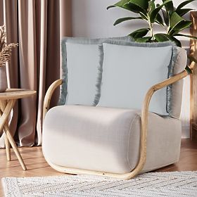 Dekoracyjna poszewka na poduszkę CLEAR szara z nadrukiem boho velvet 45x45 ameliahome