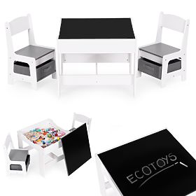 Zestaw mebli dziecięcych stół + 2 krzesła z tablicą ECOTOYS, EcoToys