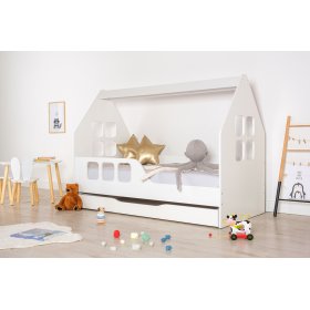 Łóżko domek Woody 160 x 80 cm - białe, Wooden Toys