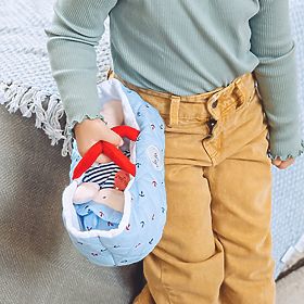 Doudou Jolijou Lalka w niebieskiej torbie do przenoszenia 20 cm