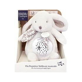 Doudou Pozytywka z projekcją Króliczek biały