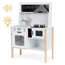Drewniana kuchnia dla dzieci + dźwięki i światełka ECOTOYS