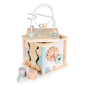Drewniana edukacyjna kostka z kształtami ECOTOYS