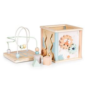 Drewniana edukacyjna kostka z kształtami ECOTOYS