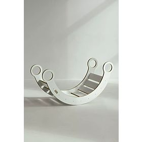 Drewniana huśtawka Montessori L - biała