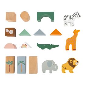 Drewniane klocki Small Foot Safari 50 szt