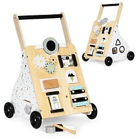 Drewniany chodzik pchacz edukacyjny wózek dla dzieci ECOTOYS