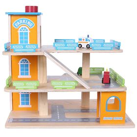 Drewniany garaż z windą, EcoToys