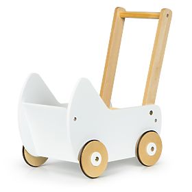 Drewniany wózek dla lalek chodzik ECOTOYS