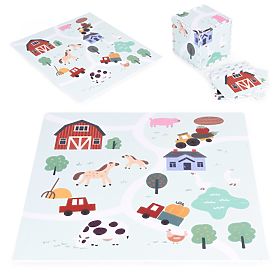 Duża piankowa mata EVA dla dzieci Farma 90,5x90,5 cm 21 szt. ECOTOYS