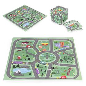 Duża piankowa mata EVA dla dzieci Miasto 90,5x90,5 cm 21 szt. ECOTOYS