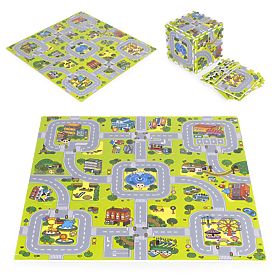 Duża piankowa mata EVA dla dzieci Miasto 90,5x90,5 cm 21 sztuk ECOTOYS