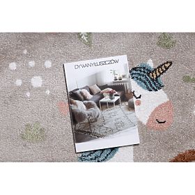Dywan FUN Sweety dla dzieci, jednorożec, tęcza beżowa, F.H.Kabis