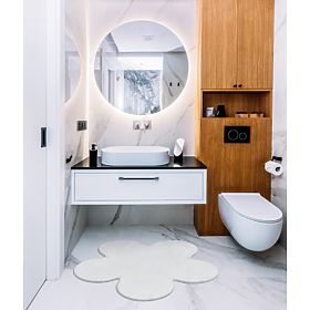 Dywan prany SHAPE 3106 Kwiat Shaggy - kość słoniowa pluszowy, antypoślizgowy, F.H.Kabis