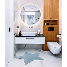 Dywan prany SHAPE 3148 Gwiazda Shaggy - niebieski pluszowy, antypoślizgowy, F.H.Kabis