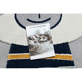 Dywan YOYO GD50 szaro / biały - Miś dla dzieci, strukturalny, sensoryczny Frędzle, F.H.Kabis