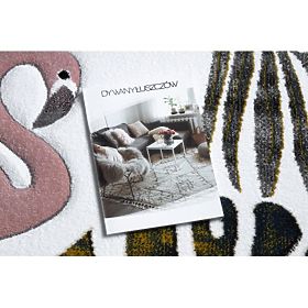 Dywan ZAHRADA, FLAMINGI, LIŚCIE MONSTERY, kremowy, F.H.Kabis