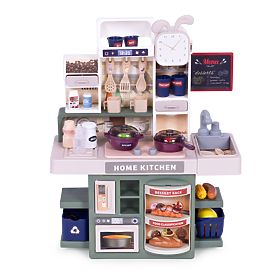 Dziecięca kuchnia z dźwiękami LED i generatorem pary, 35 akcesoriów
