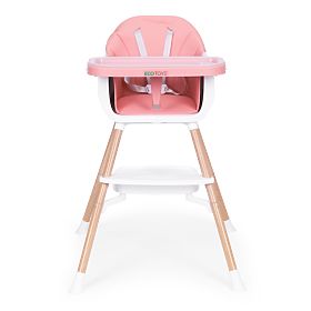 Dziecięce krzesełko do karmienia 2w1 różowe ECOTOYS