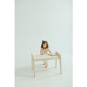 Dziecięcy drewniany stolik z krzesełkiem S/M - naturalny