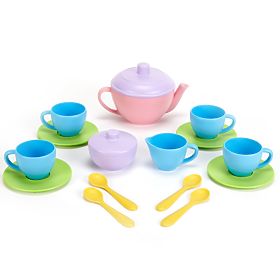 Green Toys Zestaw do Herbaty Różowy 17 szt., Green Toys