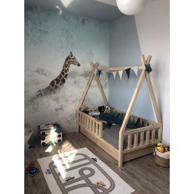 Drewniane łóżko dziecięce TIPI - naturalne, ScandiRoom