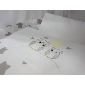 Wiklina łóżko z sprzęt dla kochanie - szare sowy, BabyWorld