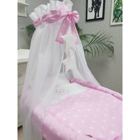Wiklina łóżko z sprzęt dla kochanie - rużowy gwiazdy