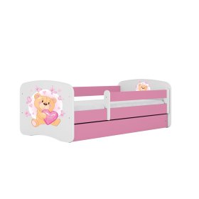Łóżko dla dziecka z barierką Ourbaby - Miś - różowe, Ourbaby