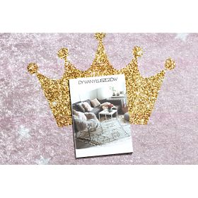 JUNIOR 51549.802 okrągły dywanik myjący korona dla dzieci antypoślizgowy - różowy, F.H.Kabis