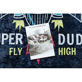 JUNIOR 52069.801 dywanik myjący Kosmiczna rakieta dla dzieci antypoślizgowy - czarny, F.H.Kabis