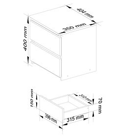 KOMODA CL2 2SZ CLP PK DĄB ARTISAN