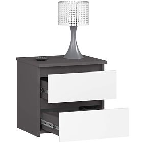 KOMODA CL2 2SZ CLP PK GRAFIT SZARY / BIAŁY