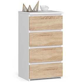 KOMODA CL4 PK BIAŁA / DĄB SONOMA