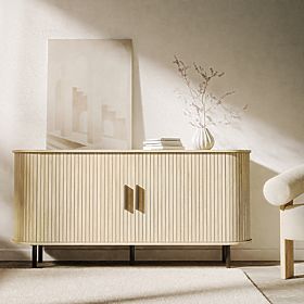 Komoda Gliss, zaokrąglona, lamele, jasny dąb, lectus