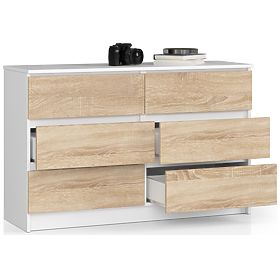 KOMODA K120 6SZ CLP PK BIAŁA / SONOMA