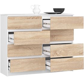 KOMODA K120 8SZ PK BIAŁA / SONOMA