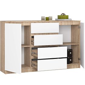 KOMODA K160 2D 4SZ CLP PK DĄB SONOMA / BIAŁA