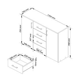 KOMODA K45 PK BIAŁA / DĄB SONOMA