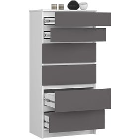 KOMODA K60 6SZ CLP PK BIAŁA / SZARA