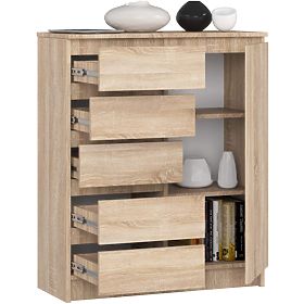 KOMODA K80 1D 5SZ PK DĄB SONOMA