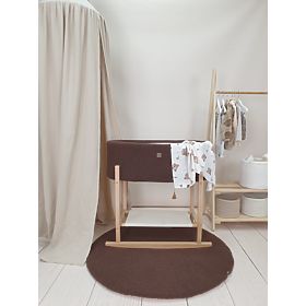 Kosz Mojżesza Teddy z drewnianą podstawą - brązowy