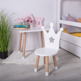 Stolik dziecięcy z krzesłami - Korona - biały, Ourbaby