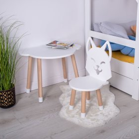 Stolik dziecięcy z krzesłami - Liška - biały, Ourbaby