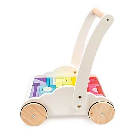Le Toy Van Petilou Wózek z tęczowymi klockami